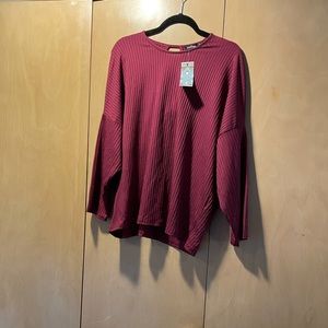 Ribbed 3/4 Sleeve Top